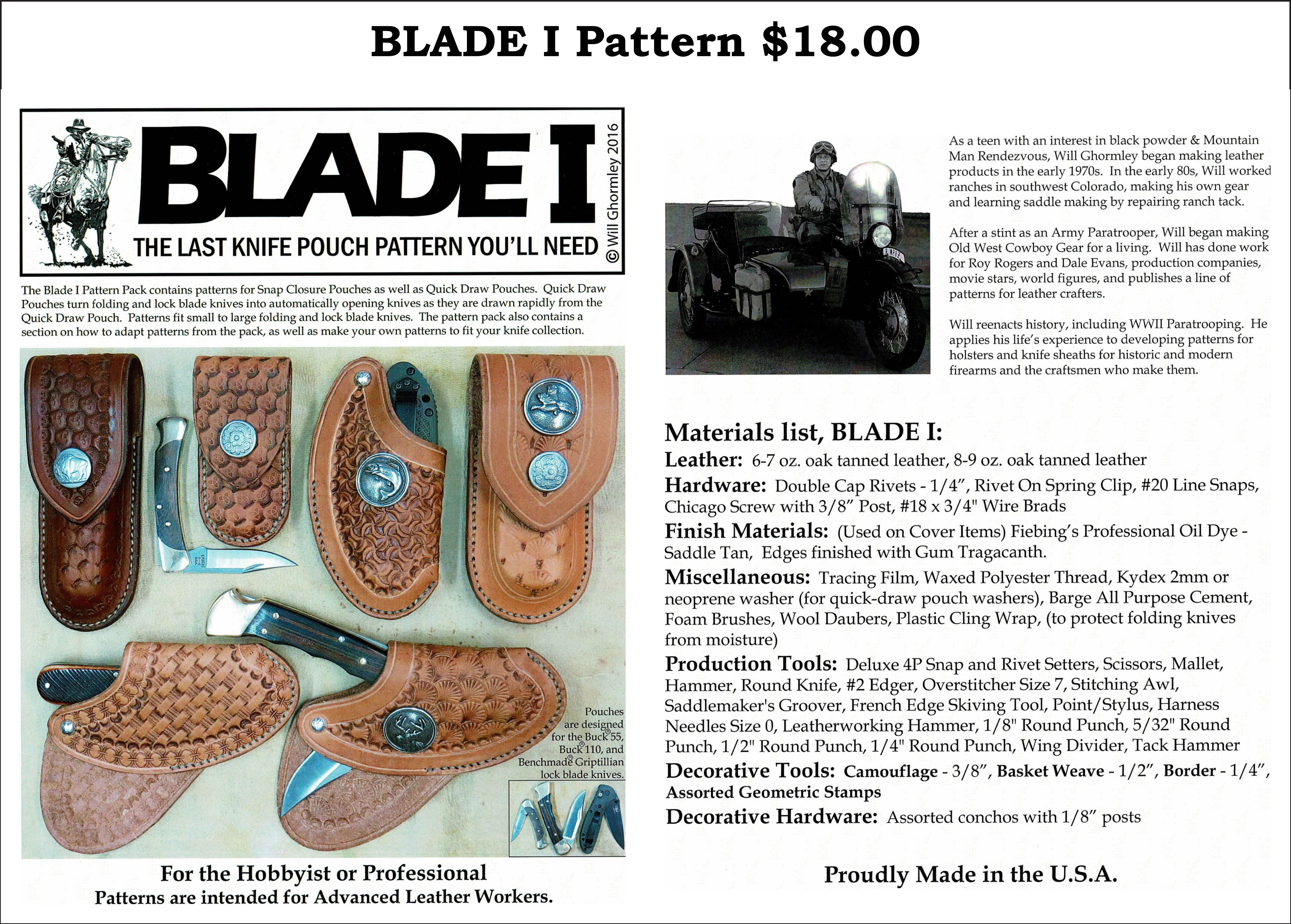 BLADE I Pattern — $18.00